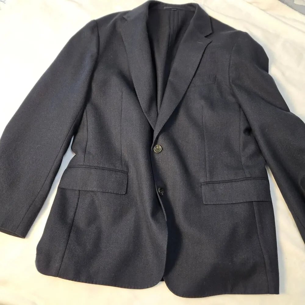 J. Crew Ludlow Slim-fit suit jacket in English cotton-wool BH230 Navy, Size 42R